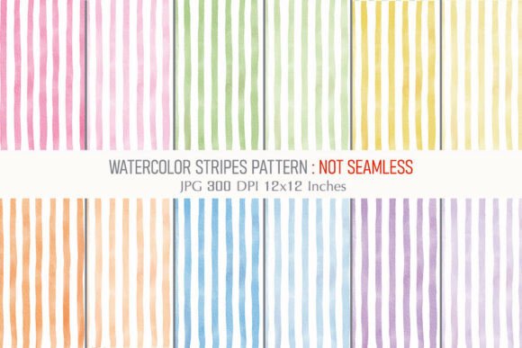 Download Watercolor Stripes Pattern Digital Paper - Trip Collection