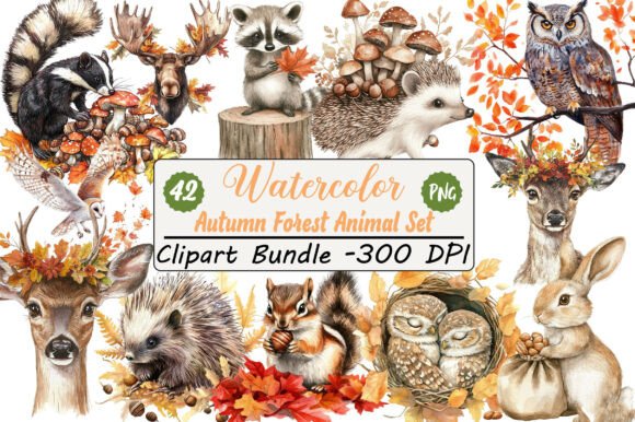 Download Autumn Forest Animal Set - Forest animal Collection