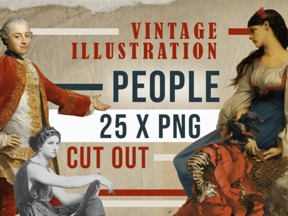 Download 25 PNG VINTAGE PEOPLE / COLLAGE ELEMENTS - Collage elements Collection
