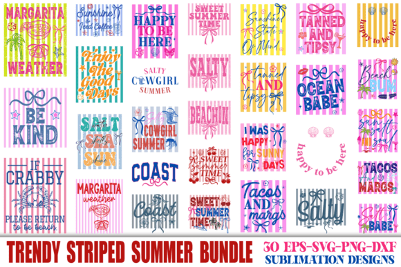 Download Striped Summer PNG Bundle Beach Vacation - Trip Collection