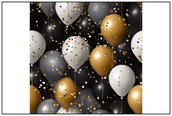Download Golden Luxury Balloons Seamless Pattern - Luxury balloons Collection