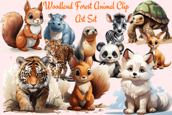 Download Woodland Forest Animal Clip Art Set - Forest animal Collection