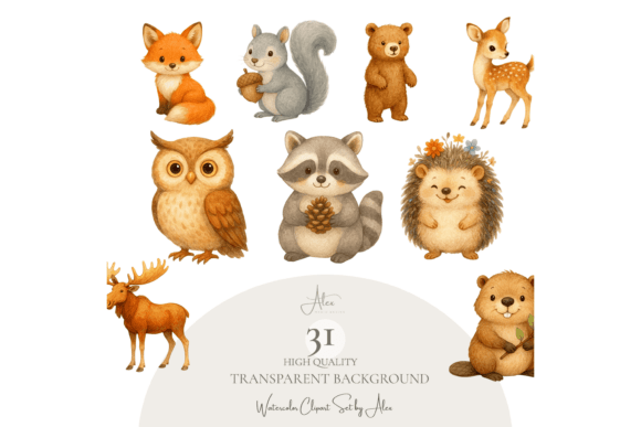 Download Forest Animals Clipart Set - Forest animal Collection
