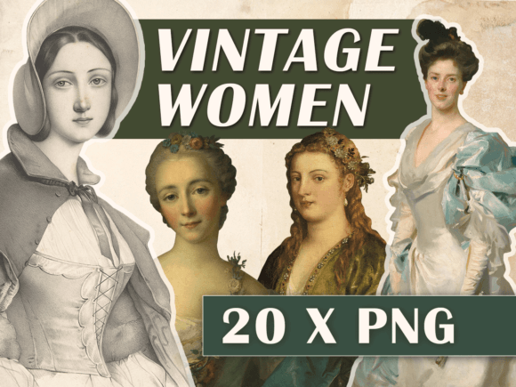 Download 20 PNG VINTAGE WOMEN / COLLAGE ELEMENTS - Collage elements Collection