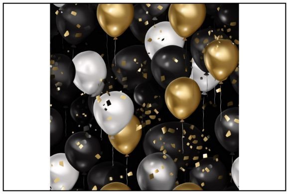 Download Golden Luxury Balloons Seamless Pattern - Luxury balloons Collection