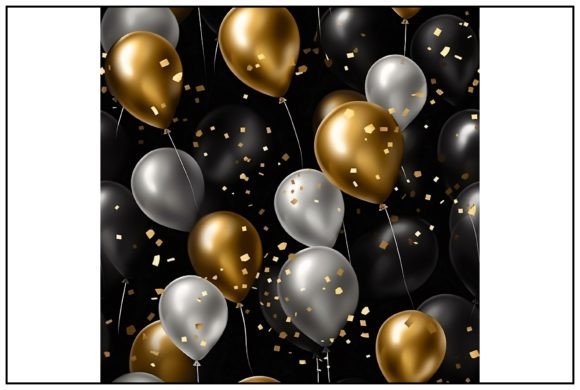 Download Golden Luxury Balloons Seamless Pattern - Luxury balloons Collection