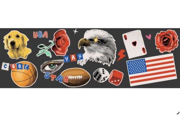 Download American Vintage Collage Elements - Collage elements Collection