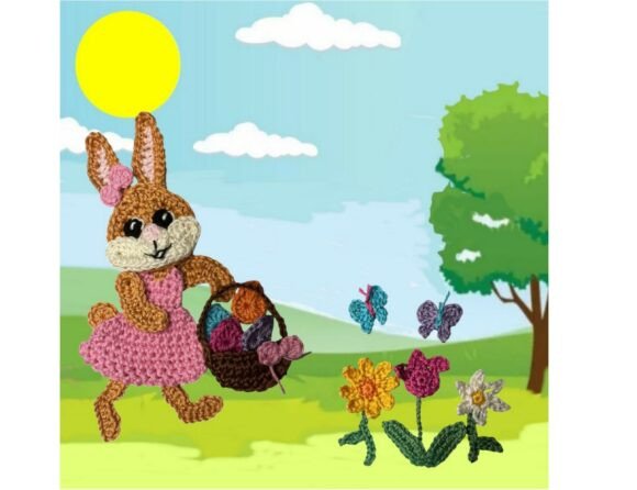 Download Easter Bunny Girl Crochet Applique - Premium Bundle