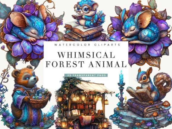 Download Whimsical Forest Animal Clipart Bundle - Forest animal Collection