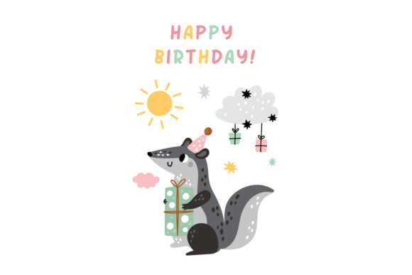 Download Happy Birthday Card. Cute Forest Animal - Premium Resources