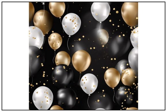 Download Golden Luxury Balloons Seamless Pattern - Luxury balloons Collection