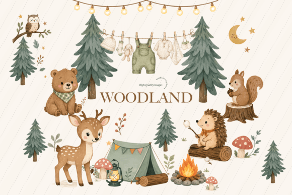 Download Cute Woodland Forest Animal Clipart - Forest animal Collection