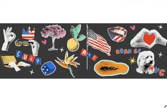 Download USA Road Trip Collage Elements - Collage elements Collection