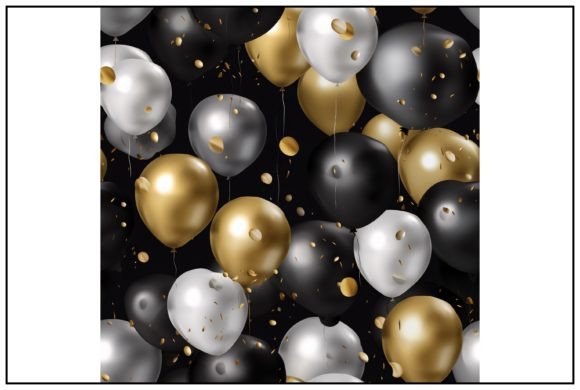 Download Golden Luxury Balloons Seamless Pattern - Luxury balloons Collection